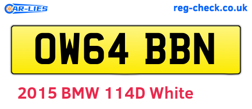 OW64BBN are the vehicle registration plates.