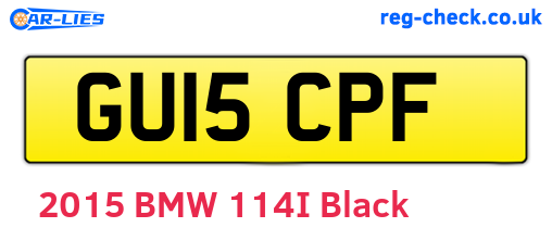 GU15CPF are the vehicle registration plates.