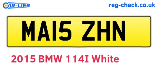 MA15ZHN are the vehicle registration plates.