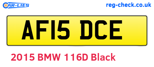 AF15DCE are the vehicle registration plates.