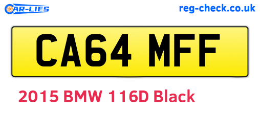 CA64MFF are the vehicle registration plates.