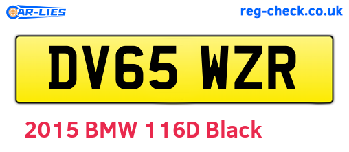 DV65WZR are the vehicle registration plates.