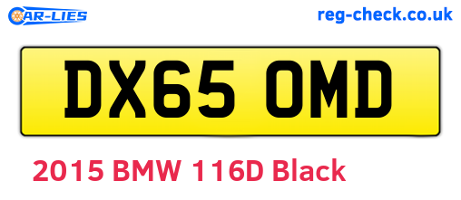 DX65OMD are the vehicle registration plates.