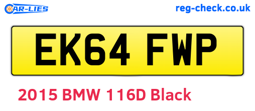 EK64FWP are the vehicle registration plates.