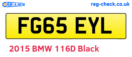 FG65EYL are the vehicle registration plates.