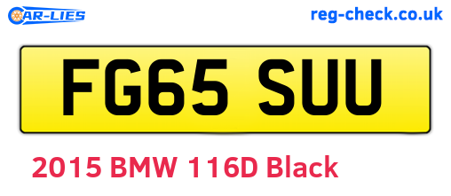 FG65SUU are the vehicle registration plates.