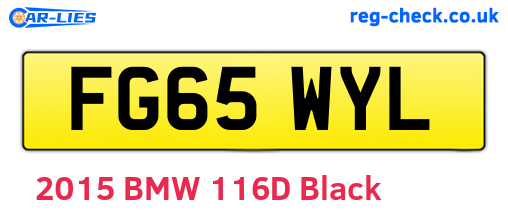 FG65WYL are the vehicle registration plates.