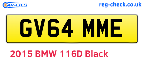 GV64MME are the vehicle registration plates.