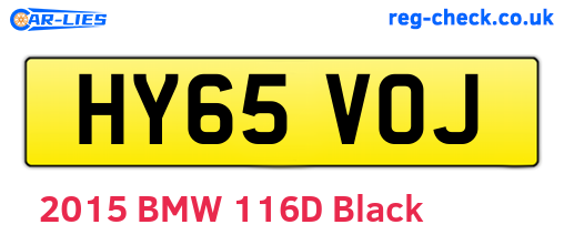 HY65VOJ are the vehicle registration plates.