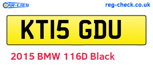 KT15GDU are the vehicle registration plates.