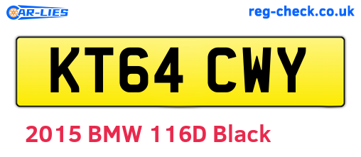 KT64CWY are the vehicle registration plates.