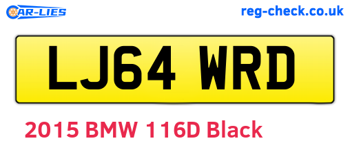 LJ64WRD are the vehicle registration plates.