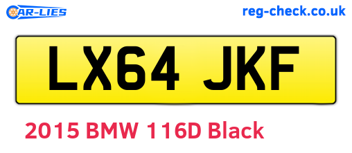 LX64JKF are the vehicle registration plates.