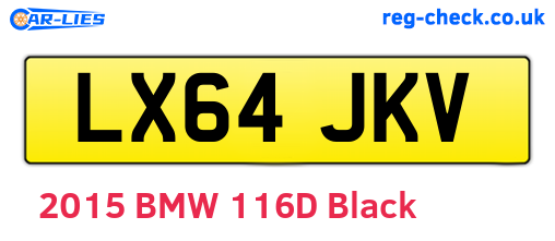 LX64JKV are the vehicle registration plates.