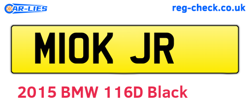 M10KJR are the vehicle registration plates.
