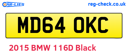 MD64OKC are the vehicle registration plates.