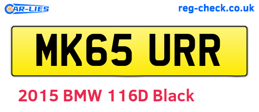 MK65URR are the vehicle registration plates.