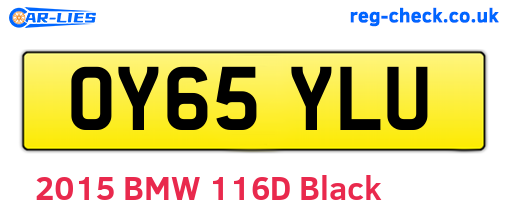OY65YLU are the vehicle registration plates.