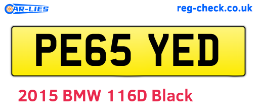 PE65YED are the vehicle registration plates.