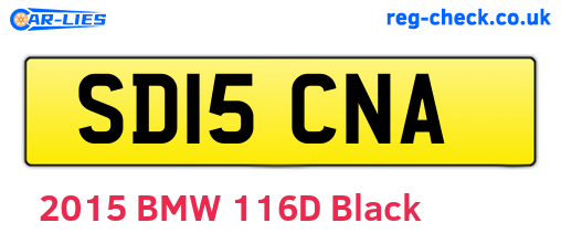 SD15CNA are the vehicle registration plates.