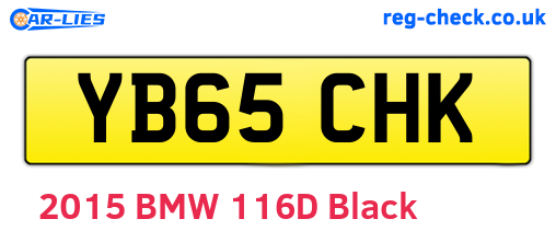 YB65CHK are the vehicle registration plates.