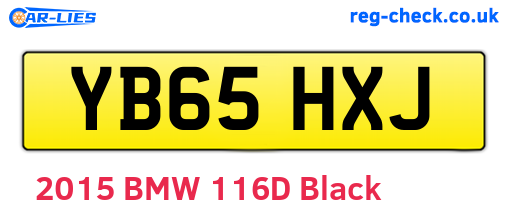 YB65HXJ are the vehicle registration plates.