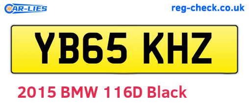 YB65KHZ are the vehicle registration plates.