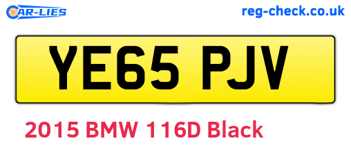 YE65PJV are the vehicle registration plates.