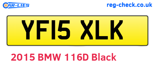 YF15XLK are the vehicle registration plates.