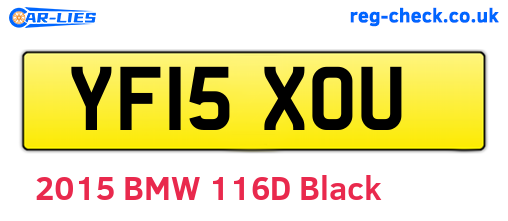 YF15XOU are the vehicle registration plates.