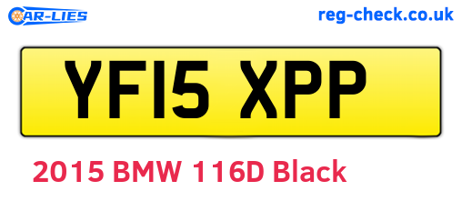 YF15XPP are the vehicle registration plates.
