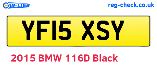 YF15XSY are the vehicle registration plates.