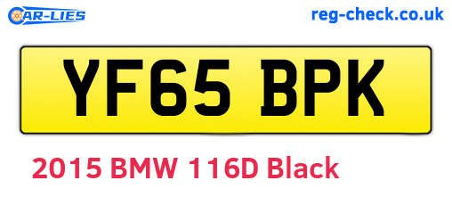 YF65BPK are the vehicle registration plates.