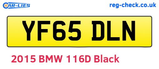 YF65DLN are the vehicle registration plates.