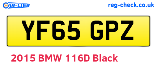 YF65GPZ are the vehicle registration plates.