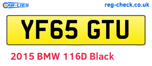 YF65GTU are the vehicle registration plates.