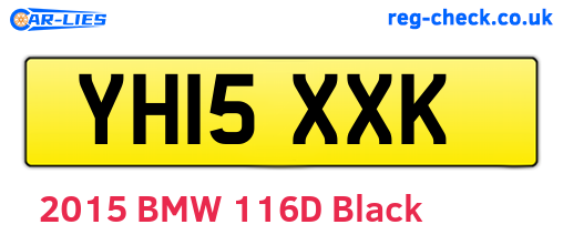 YH15XXK are the vehicle registration plates.