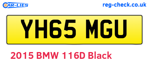 YH65MGU are the vehicle registration plates.