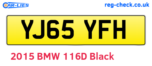 YJ65YFH are the vehicle registration plates.