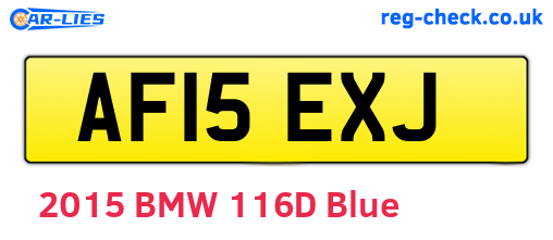 AF15EXJ are the vehicle registration plates.
