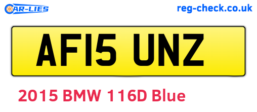 AF15UNZ are the vehicle registration plates.