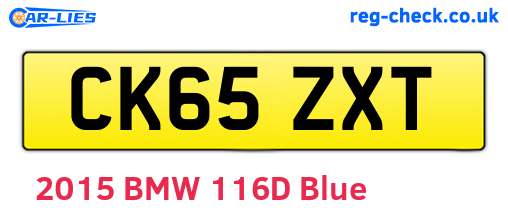 CK65ZXT are the vehicle registration plates.
