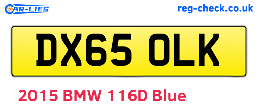 DX65OLK are the vehicle registration plates.