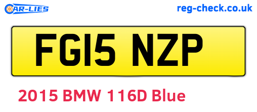 FG15NZP are the vehicle registration plates.