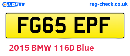 FG65EPF are the vehicle registration plates.