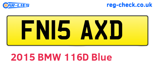 FN15AXD are the vehicle registration plates.