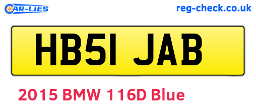 HB51JAB are the vehicle registration plates.