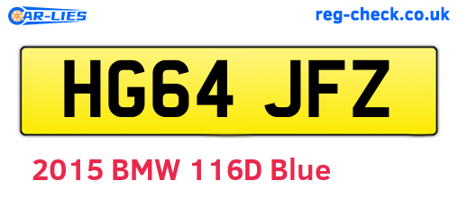 HG64JFZ are the vehicle registration plates.