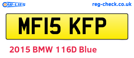 MF15KFP are the vehicle registration plates.