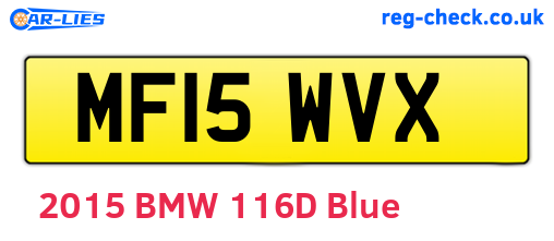 MF15WVX are the vehicle registration plates.